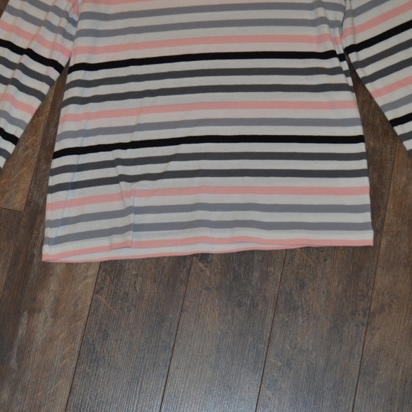 Croft and Barrow - Pink and Gray Stripe Blouse - Picture 4 of 7